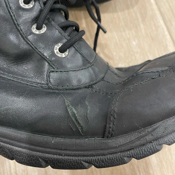 UGG Men's Butte boots in black waterproof leather size 12 - Picture 5 of 16